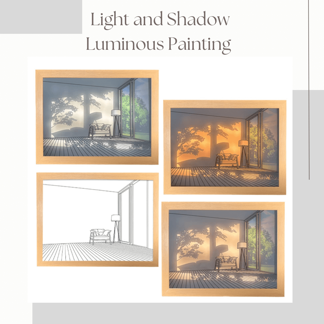 Seaside Luv Bright Art Light Box - Light Up Art Painting - Shadow Art Light  Box - Sunlight Shadow Art - Art Decor Lamp